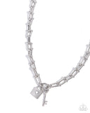 Paparazzi Pep LOCK- Silver Necklace