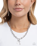 Paparazzi Pep LOCK- Silver Necklace