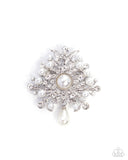 Paparazzi Perennial Polish- White Brooch