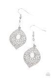 Paparazzi Perky Perennial - White Earrings