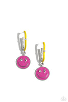 Paparazzi Personable Pizzazz - Pink Smiley Face Earrings