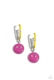 Paparazzi Personable Pizzazz - Pink Smiley Face Earrings