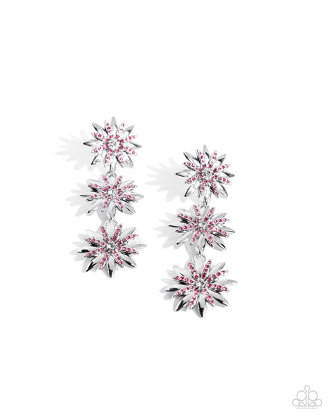 Paparazzi Petaled Princess - Pink Earrings