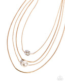 Paparazzi Phenomenal Pearls- Gold Necklace