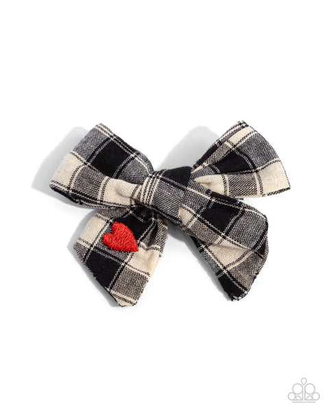 Paparazzi Plaid Picnic - Black Hair Accessory