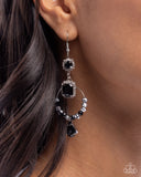 Paparazzi Point Me in the BRIGHT Direction- Black Earrings