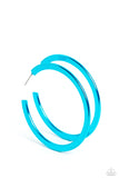 Paparazzi Pop HOOP - Blue Bar Earrings