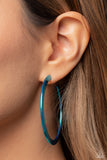 Paparazzi Pop HOOP - Blue Bar Earrings