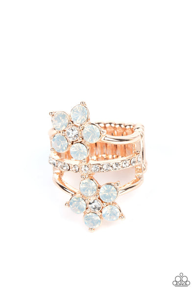 Paparazzi Precious Petals - Rose Gold Opal Gems Iridescent Ring