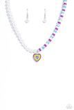 Paparazzi Precise Psychedelic - Purple Heart Pendant Necklace