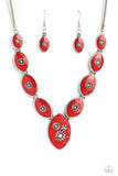 Paparazzi Pressed Flowers - Red Necklace