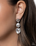 Paparazzi Pretty Poised- White Heart Earrings