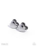 Paparazzi Pretty Polish- Silver Heart Earrings