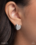 Paparazzi Pretty Polish- Silver Heart Earrings