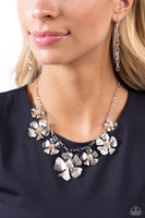 Paparazzi Prideful Pollen - Silver Flower Necklace