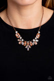 Paparazzi Prima Donna Dazzle - Copper Iridescent Marquise Cut Necklace