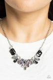 Paparazzi Prima Donna Dazzle - Silver Iridescent Marquise Cut Necklace