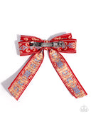 Paparazzi Printed Parlor- Red Hair Accessory