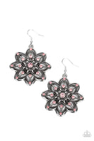 Paparazzi Prismatic Perennial - Pink Petals Floral Fashion Earrings