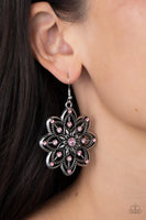 Paparazzi Prismatic Perennial - Pink Petals Floral Fashion Earrings