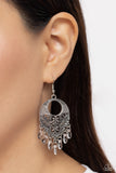 Paparazzi Prismatically Prairie - White Glassy Earrings