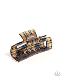 Paparazzi Prized Plaid- Brown Hair Clip