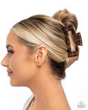 Paparazzi Prized Plaid- Brown Hair Clip