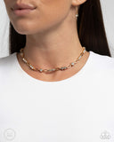 Paparazzi Pronged Pageantry- Gold Necklace