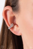 Paparazzi Pronged Parisian - White Ear Cuffs