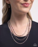 Paparazzi Pronged Purpose- Pink Necklace