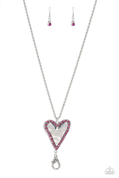 Paparazzi Radiant Romeo - Pink Heart Lanyard