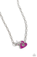 Paparazzi Radical Romance - Pink Heart Necklace