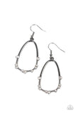 Paparazzi Ready Or YACHT - Black Asymmetrical Teardrop Earrings
