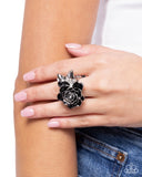 Paparazzi Ready with Roses- Black Ring