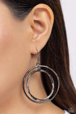 Paparazzi Rebel Rotation - Black Earrings