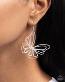 Paparazzi Rebirthed Radiance- White Butterfly Earrings