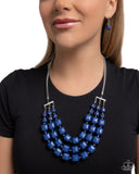 Paparazzi Reliant Rows- Blue Necklace
