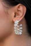 Paparazzi FF NOV Resolutely Ruffled - White Hoops Earrings