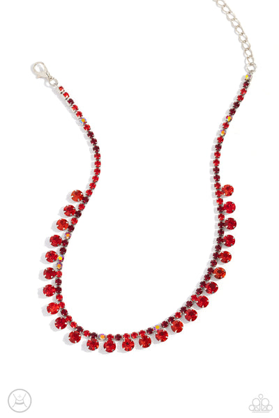 Paparazzi Ritzy Rhinestones - Red Necklace