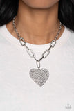 Paparazzi Roadside Romance - White Heart Necklace