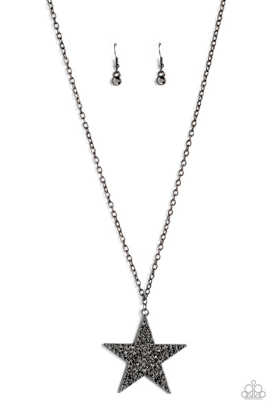 Paparazzi Rock Star Sparkle - Black Hematite Necklace