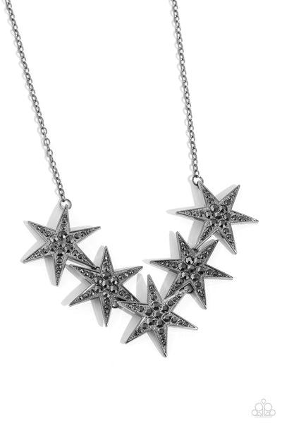 Paparazzi Rockstar Ready - Black Hemitite Star Necklace