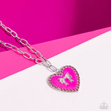 Paparazzi Romantic Gesture - Pink Heart Necklace