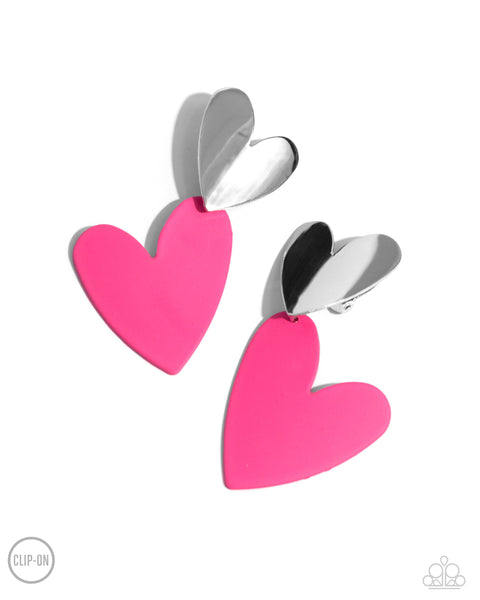 Paparazzi Romantic Occasion - Pink Clip-Ons Earrings