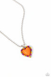 Paparazzi Romantic Ragtime - Orange Heart Necklace