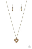 Paparazzi Romantic Retreat - Brass Heart- Shaped Necklace