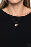 Paparazzi Romantic Retreat - Brass Heart- Shaped Necklace