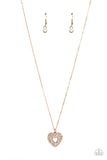 Paparazzi Romantic Retreat - Rose Gold Heart Necklace