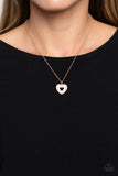 Paparazzi Romantic Retreat - Rose Gold Heart Necklace