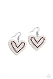 Paparazzi Romantic Reunion - White Heart Earrings